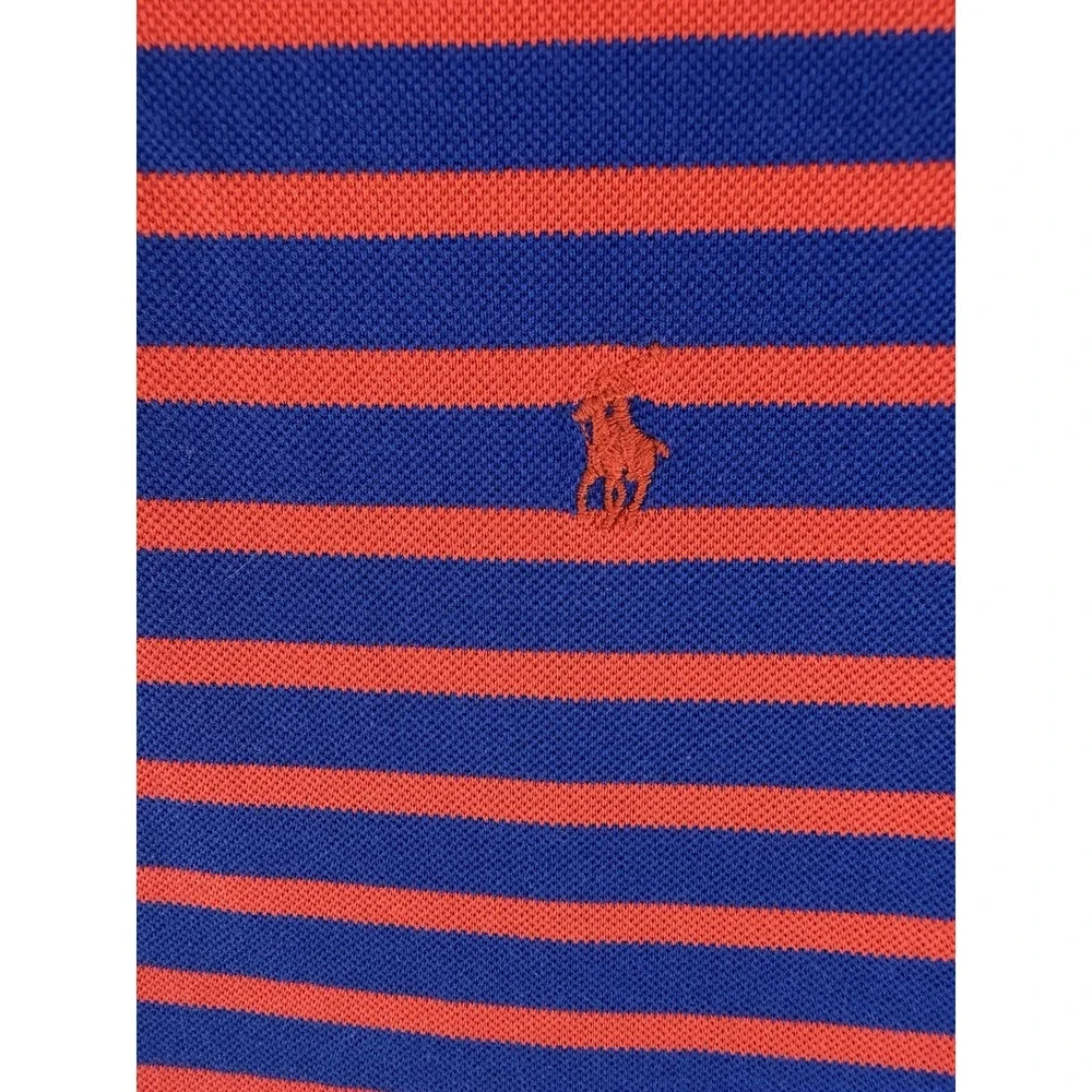Ralph Lauren Polo Golf Shirt Blue Red Striped Pony Short Sleeve Men's‎ Size XL